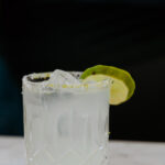 Classic lime margarita in a glass.