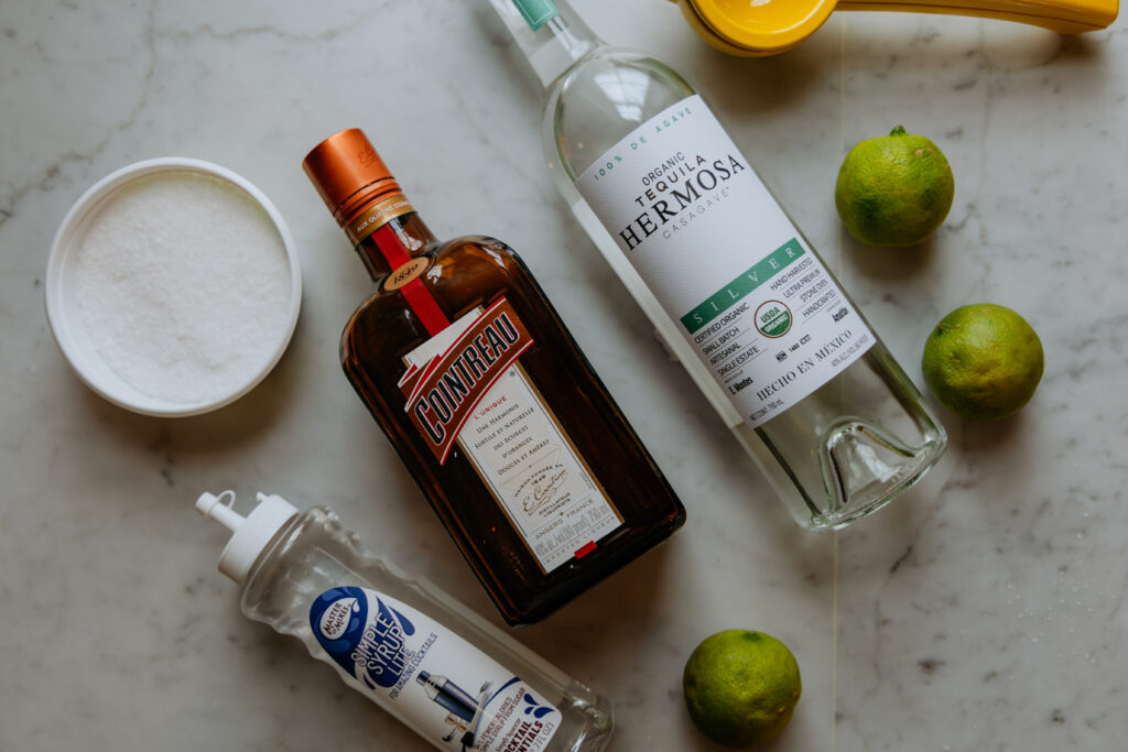 A collage of all the ingredients for your margarita.