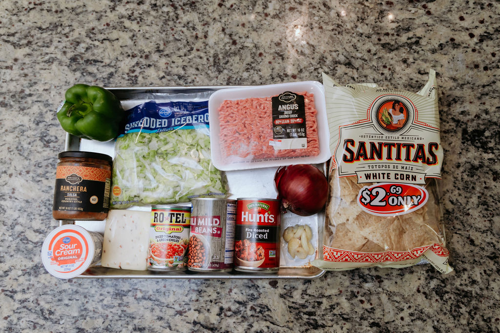 Ingredients for game day nachos.